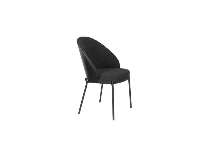 Chaise de salle à manger en bouclé noir Rodin von Dutchbone – Produktfoto