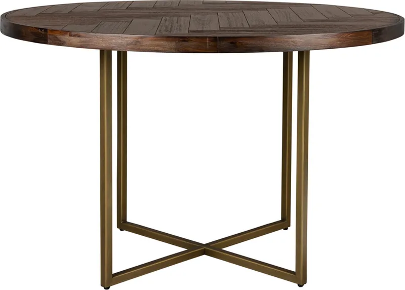 Class Eettafel Rond 120 cm Acaciahout van Dutchbone in Bruin – productfoto