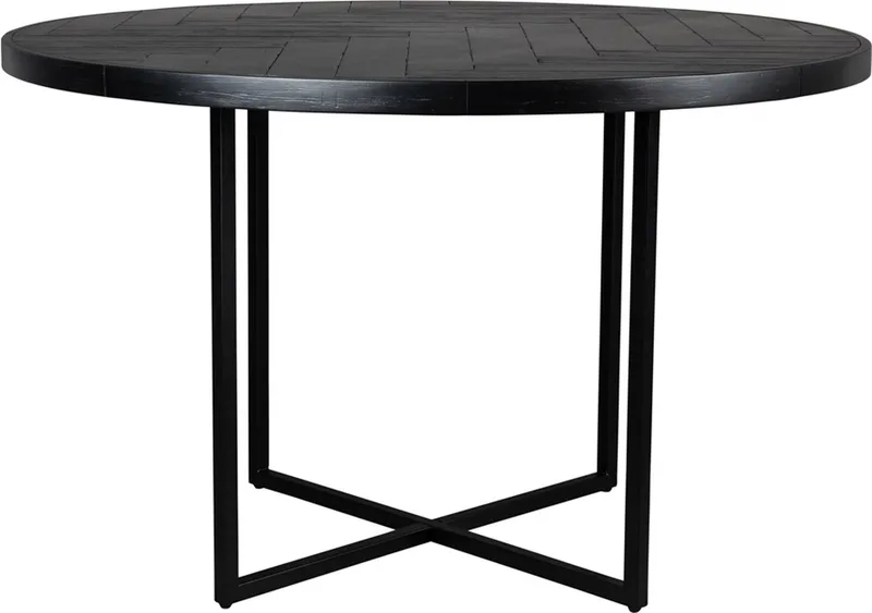 Class Eettafel Rond 120 cm Acaciahout van Dutchbone in Zwart – productfoto