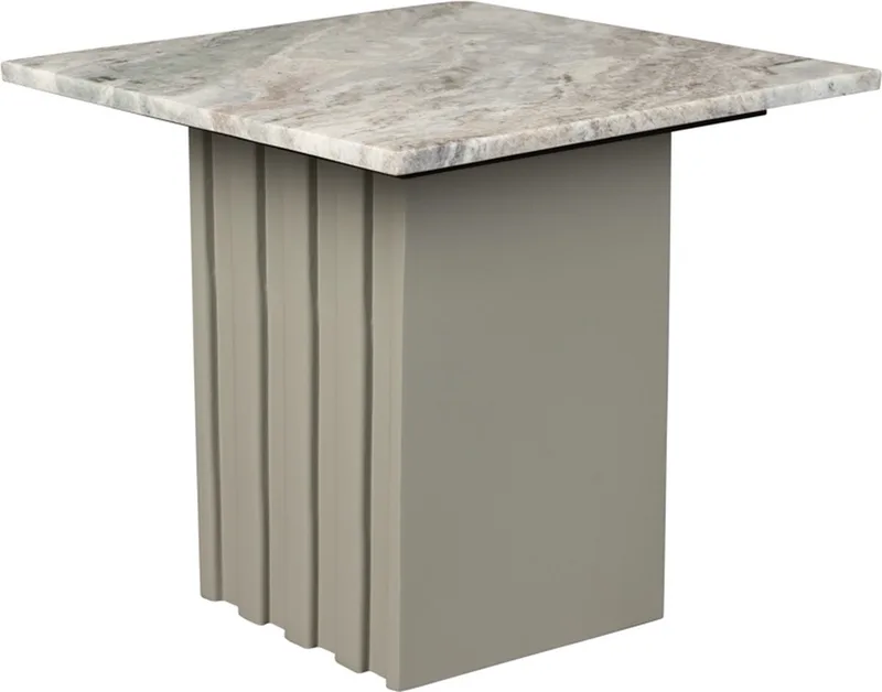 Clayton Bijzettafel Vierkant 40x40 cm Marmer fra Dutchbone i Grijs – produktbillede