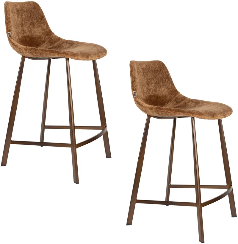 Franky Barkrukken 65 cm - Set van 2 van Dutchbone in Cognac – productfoto