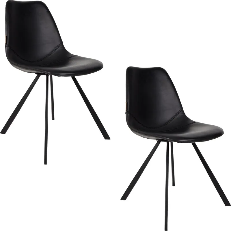 Franky Eetkamerstoelen - Set van 2 von Dutchbone in Zwart – Produktfoto