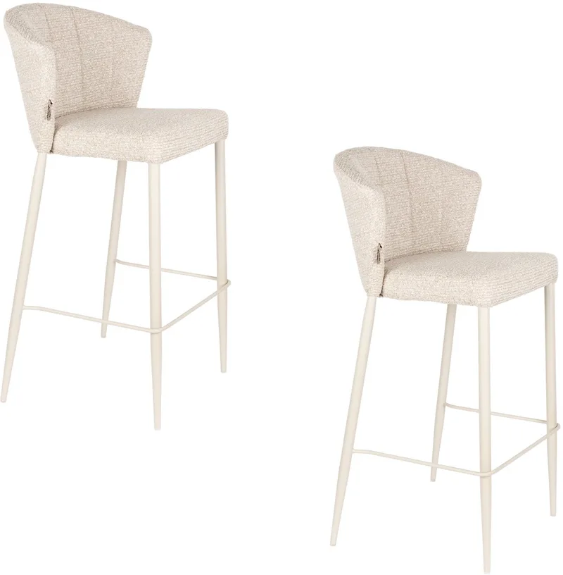 Georgia Barkrukken rugleuning 73 cm - Set van 2 von Dutchbone in Beige – Produktfoto