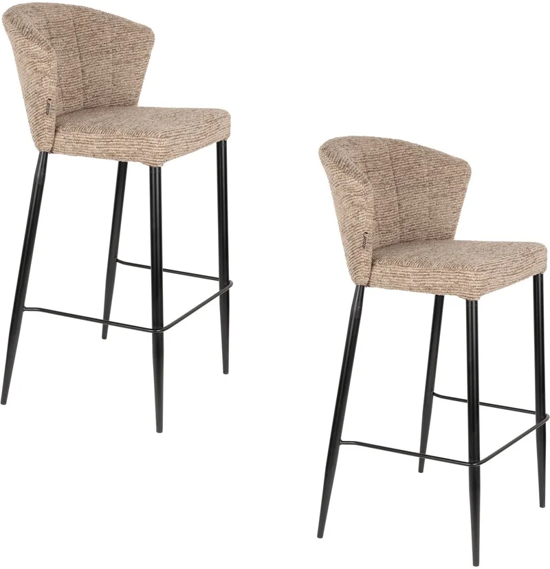 Georgia Barkrukken rugleuning 73 cm - Set van 2 von Dutchbone in Bruin – Produktfoto