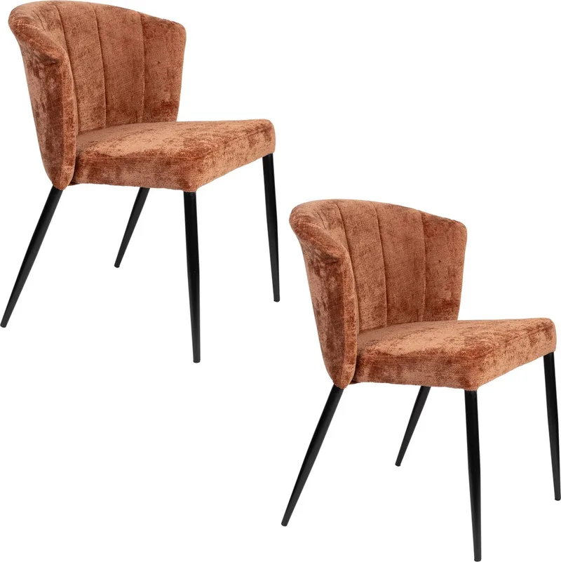 Georgia Eetkamerstoelen Terracotta - Set van 2 de Dutchbone en Rood – photo du produit