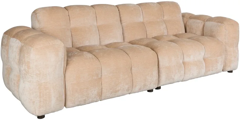 Hackman 3-zitsbank Velours Beige von Dutchbone in Beige Velours – Produktfoto