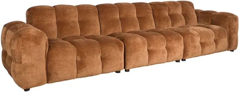Hackman 4,5-zitsbank Velours Cognac Bruin by Dutchbone in Cognac Bruin Velours – product photo