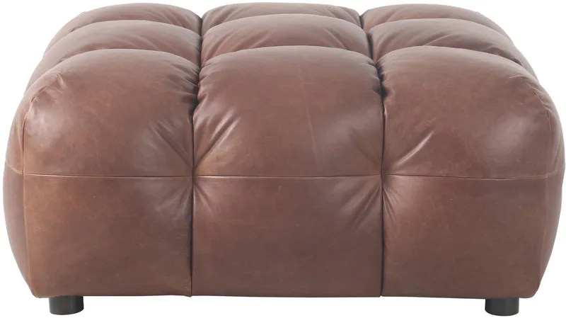 Hackman Hocker Leer Chocolade Bruin de Dutchbone en Chocolade Bruin Leer – photo du produit