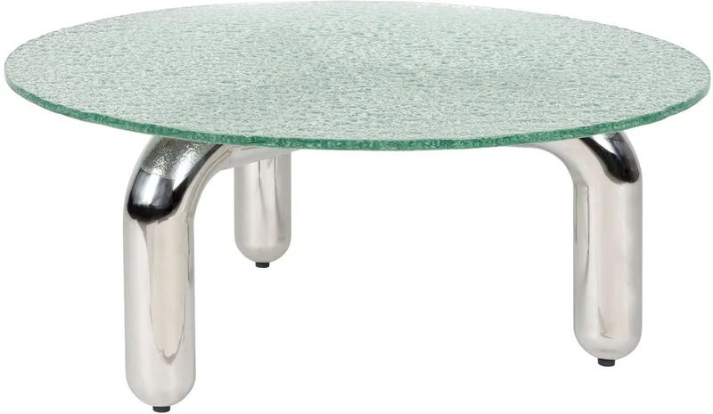 Marly Salontafel Rond 80 cm Glas/Chroom von Dutchbone in Zilver – Produktfoto