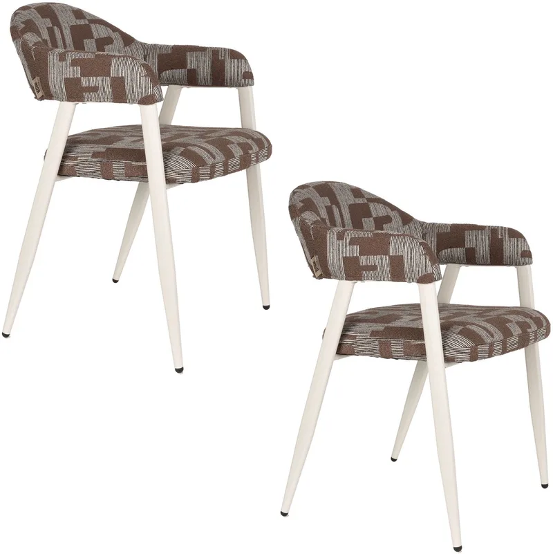 Miyo Eetkamerstoelen Grijs - Set van 2 van Dutchbone in Beige – productfoto
