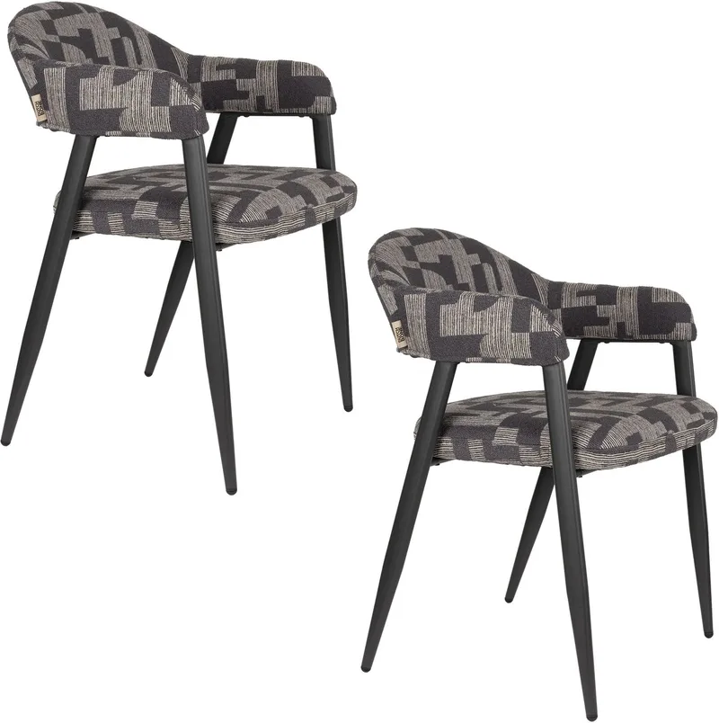 Miyo Eetkamerstoelen - Set van 2 von Dutchbone in Donkerbruin – Produktfoto