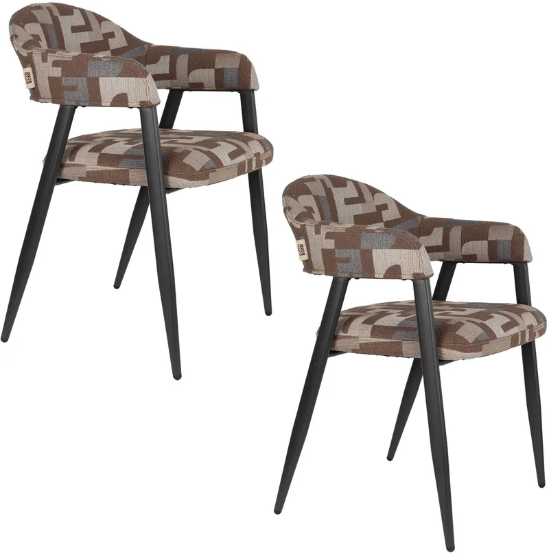 Miyo Eetkamerstoelen - Set van 2 von Dutchbone in Lichtbruin – Produktfoto