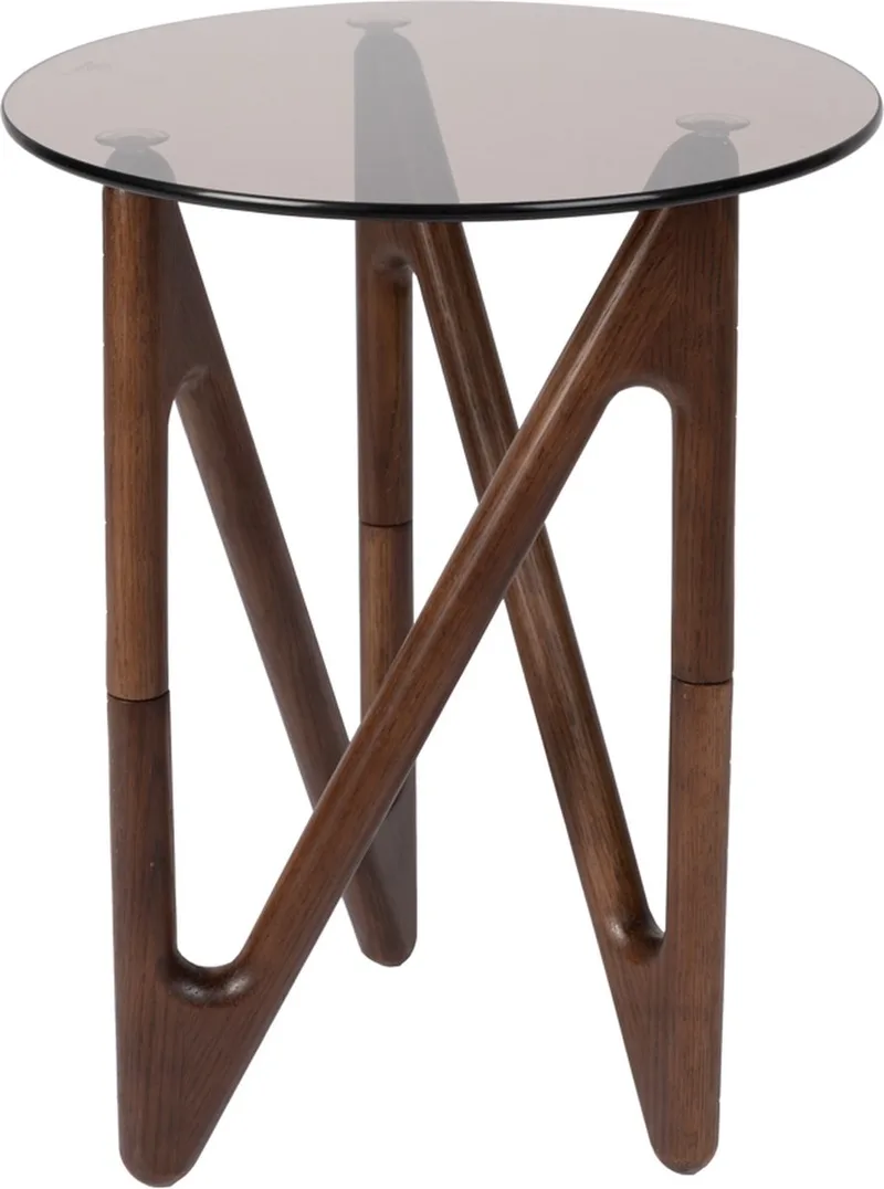 Naia Bijzettafel Rond 40 cm Hout von Dutchbone in Bruin – Produktfoto