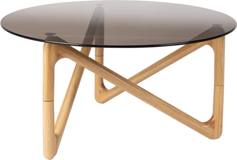 Naia Salontafel Rond 80 cm Hout Natural von Dutchbone in Transparant – Produktfoto