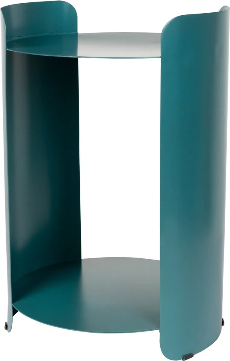 Navagio Bijzettafel Rond 31 cm Metaal von Dutchbone in Blauw – Produktfoto
