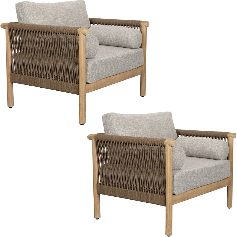 Oasis Outdoor Lounge Stoel - Set van 2 von Dutchbone in Beige – Produktfoto