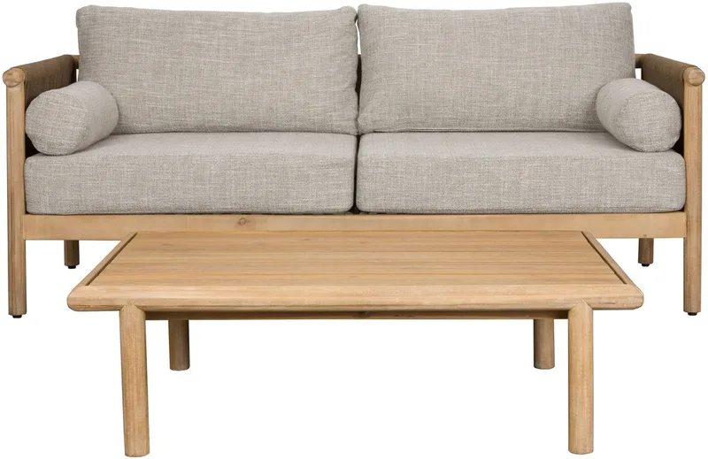 Oasis Tuin Bank En Salontafel Set von Dutchbone in Beige – Produktfoto