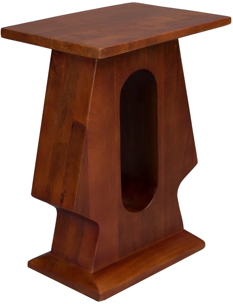 Pilaster Bijzettafel Rechthoek Mangohout van Dutchbone in Bruin – productfoto