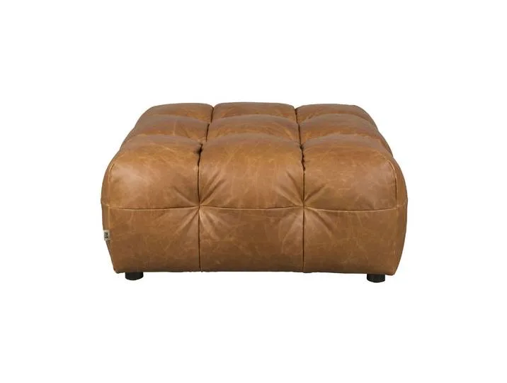 Pouf en cuir cognac Hackman de Dutchbone – photo du produit