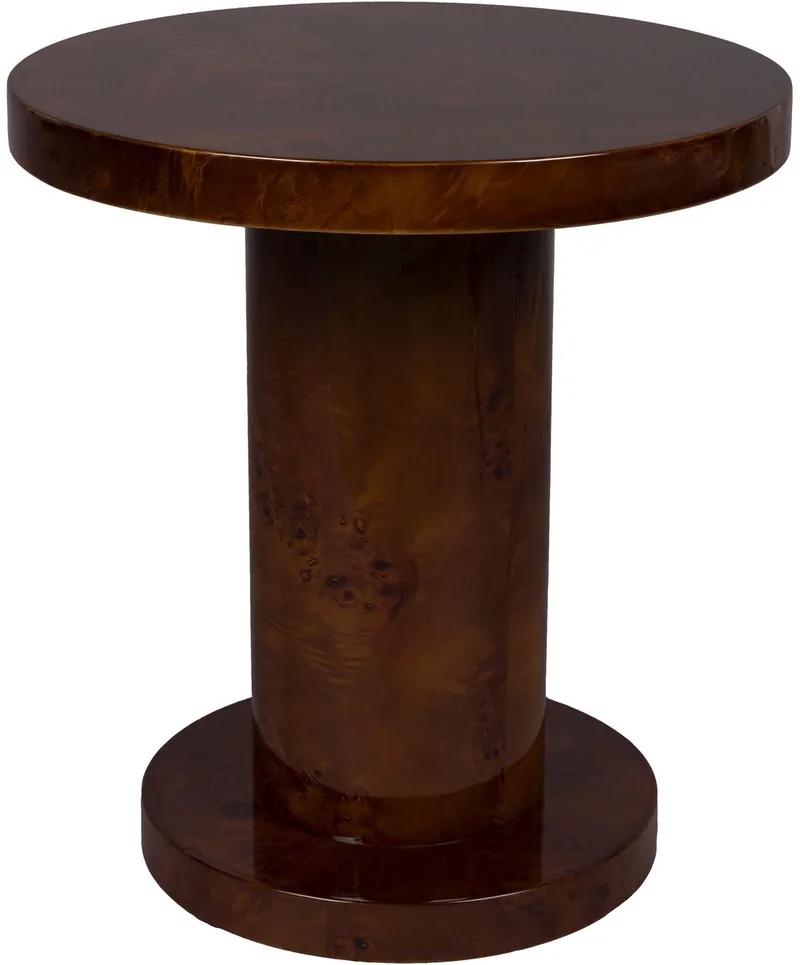 Quinn Bijzettafel Rond 46 cm Walnootkleur de Dutchbone en Bruin – photo du produit