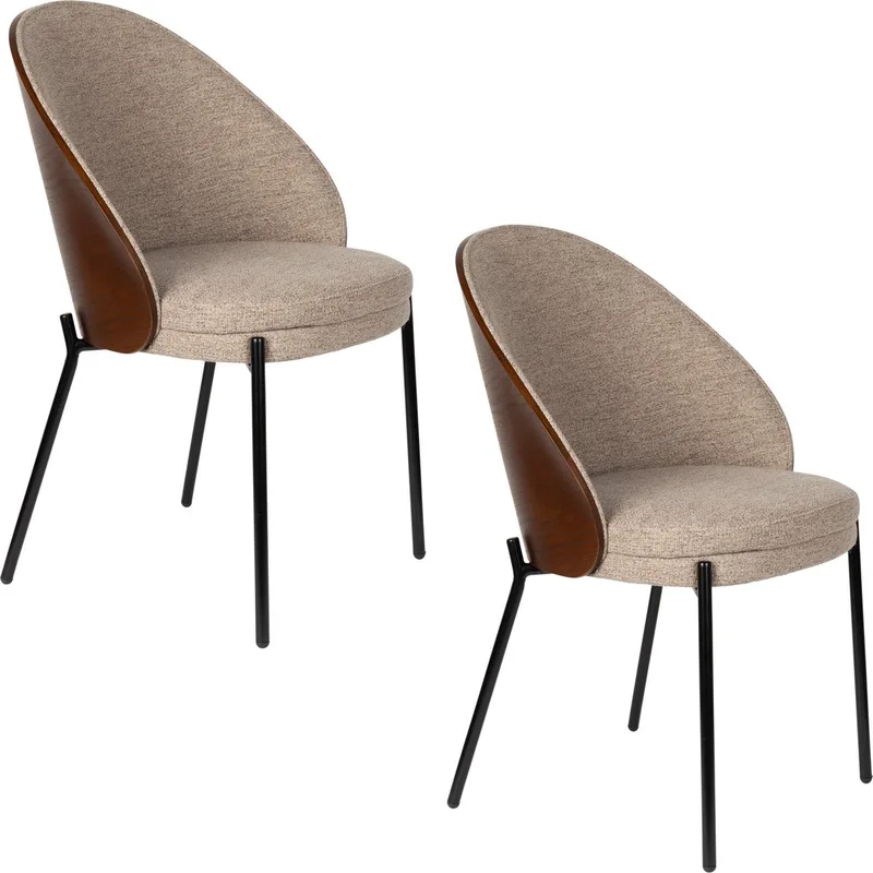 Rodin Eetkamerstoelen - Set van 2 von Dutchbone in Beige – Produktfoto
