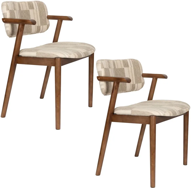 Sara Eetkamerstoelen - Set van 2 von Dutchbone in Beige – Produktfoto
