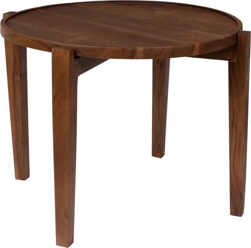 Shane Salontafel Rond 59 cm Acaciahout van Dutchbone in Bruin – productfoto