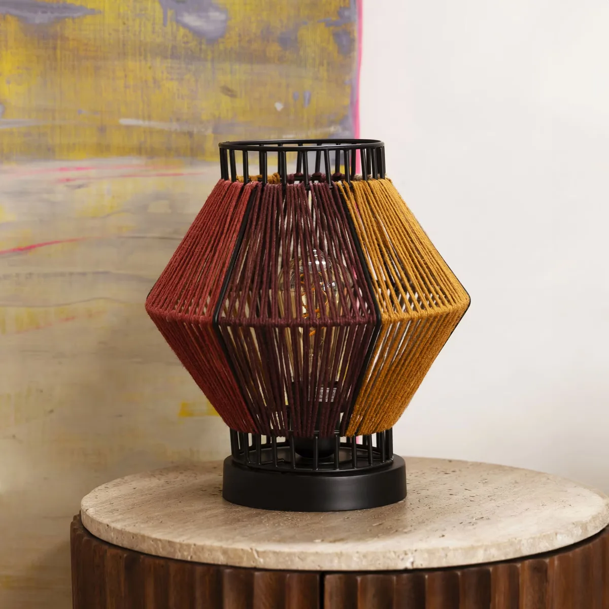 Tafellamp Surya Touw - Meerkleurig van Dutchbone – productfoto
