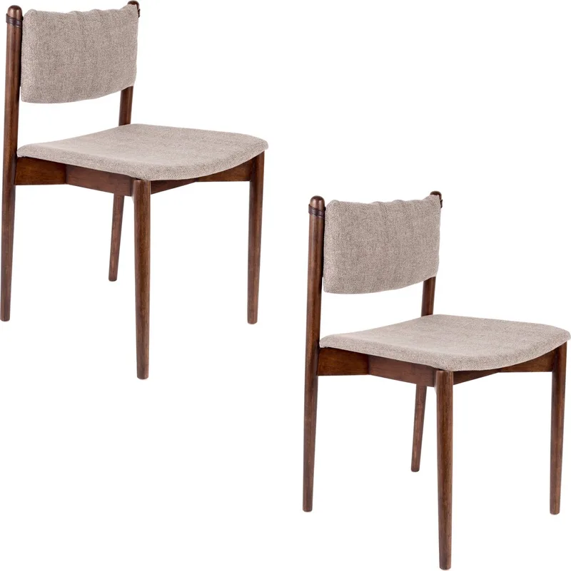 Torrance Eetkamerstoelen Bruin - Set van 2 van Dutchbone in Multi colour – productfoto