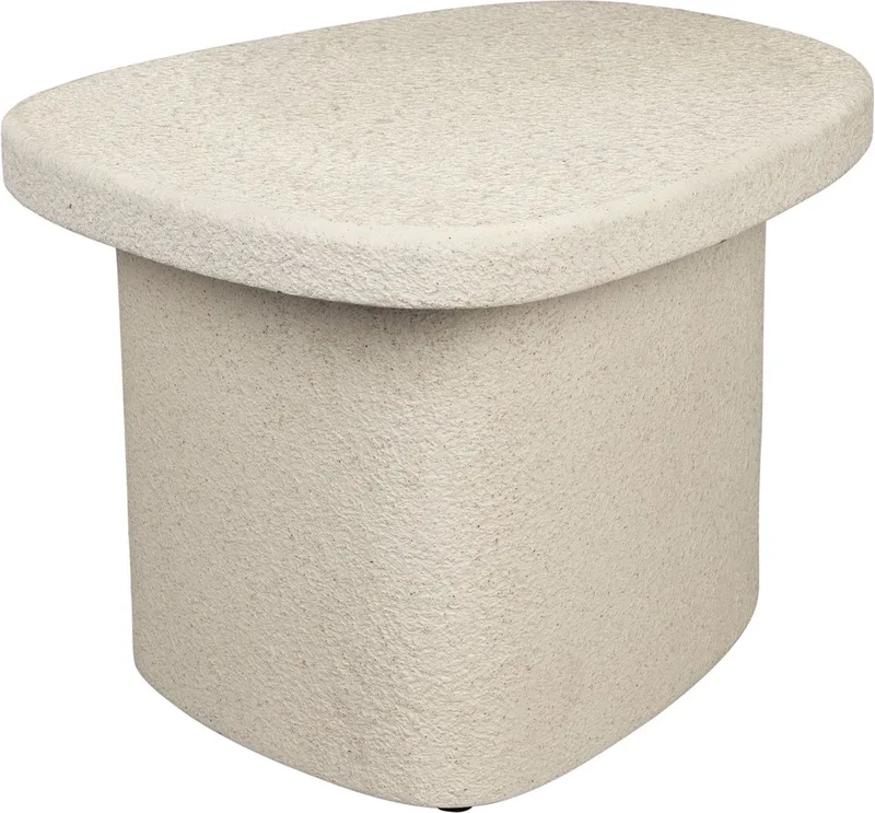 Veda Bijzettafel Laag Gerecycled Marmer van Dutchbone in Beige – productfoto