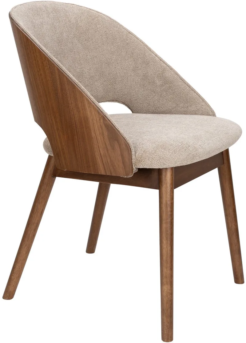 Velore Eetkamerstoel Walnoot van Dutchbone in Beige – productfoto