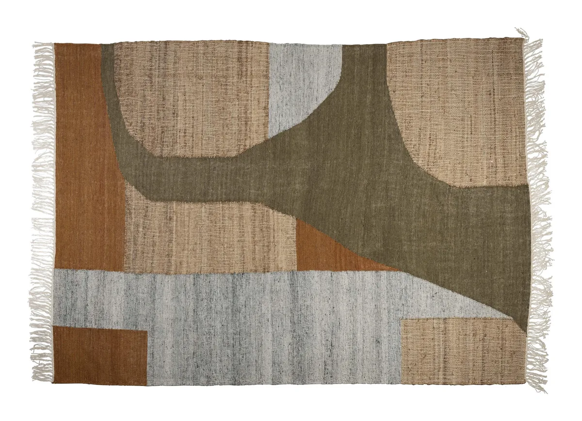 Vloerkleed Pavilion Abstract Bruin van Jute, Wol en Katoen, B: 300 cm, D: 200 cm by Dutchbone – product photo