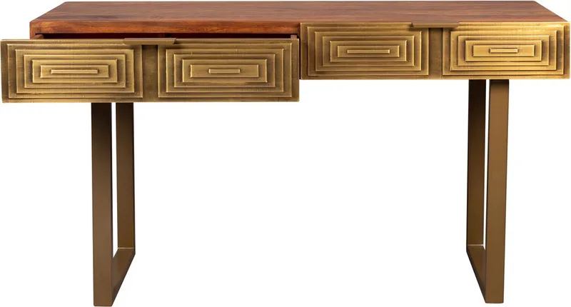 Volan Consoletafel/ Wandtafel van Dutchbone in Goud – productfoto