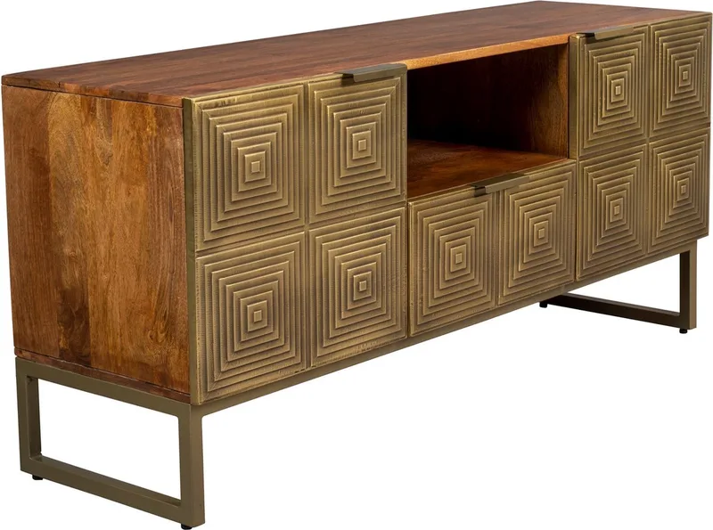 Volan Dressoir laag van Dutchbone in Goud – productfoto