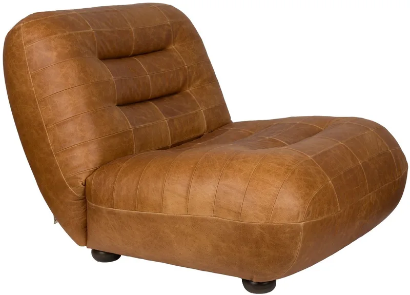 Wyatt Fauteuil Leer Cognac Bruin van Dutchbone in Cognac Bruin Leer – productfoto
