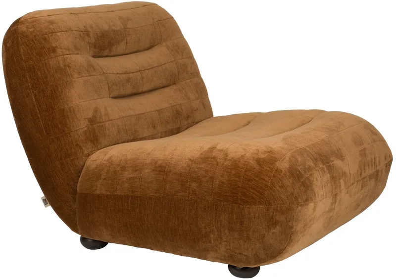 Wyatt Fauteuil Velours Cognac Bruin by Dutchbone in Cognac Bruin Velours – product photo