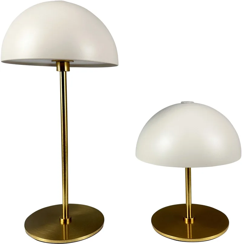 ALONG LED mini tafellamp beige/messing – set van 3 von Dyberg Larsen in Beige/ Brass – Produktfoto