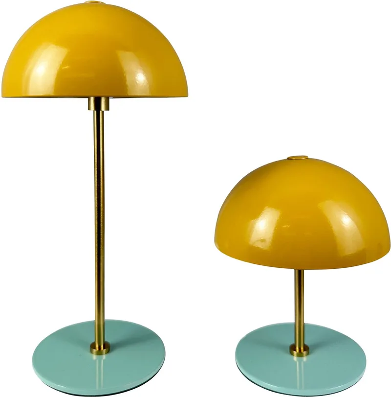 ALONG LED mini tafellamp curry/turquoise – set van 3 by Dyberg Larsen in Curry/ Brass/ Turquoise – product photo