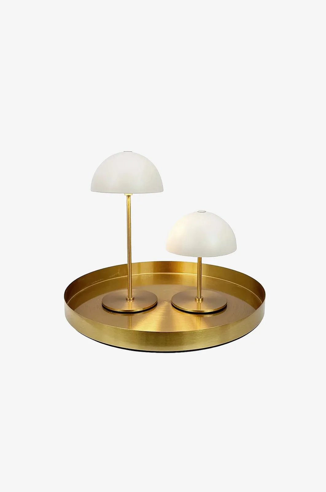 Bordslampa Along Mini 2 st. och bricka - Bordslampor - Från Homeroom fra Dyberg Larsen i Beige – produktbillede