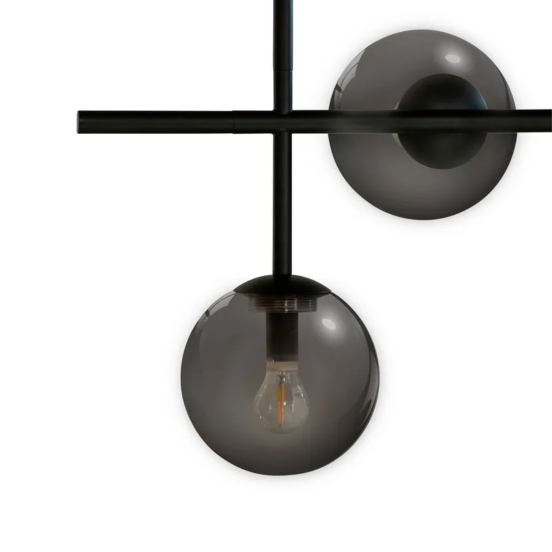 Como hanglamp, 5-lamps, zwart van Dyberg Larsen in Zwart, rookgrijs – productfoto