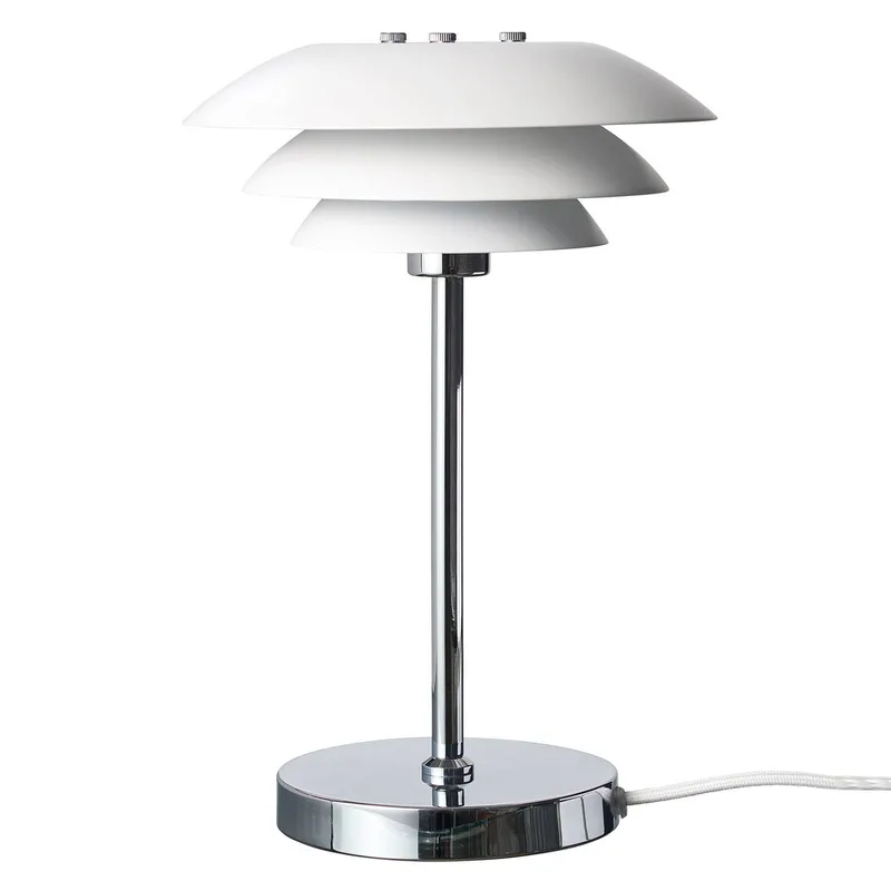 DL20 tafellamp metaal wit van Dyberg Larsen in Wit mat, chroom – productfoto
