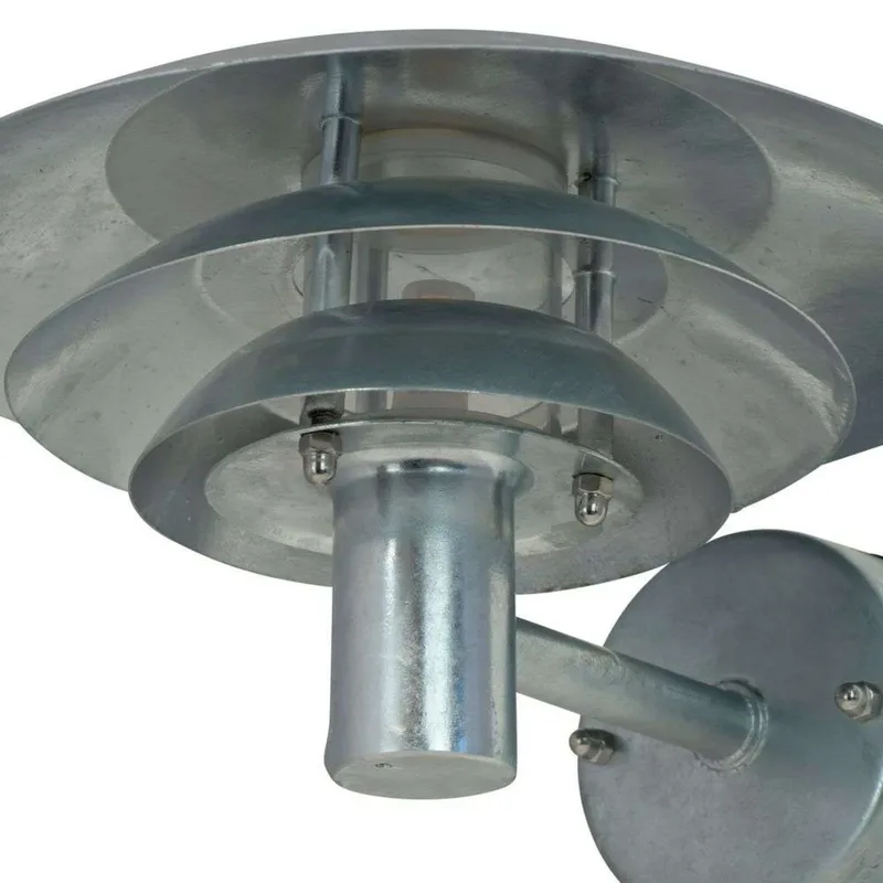 DL25 buitenwandlamp, verzinkt, Ø 25 cm - Dyberg Larsen - Terras - Scandinavisch - Metaal - Met lampenkap by Dyberg Larsen – product photo
