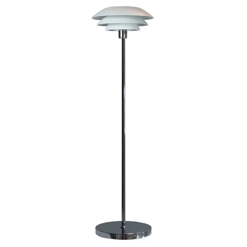 DL31 vloerlamp metaal Ø 31cm wit by Dyberg Larsen in Mat wit, chroom – product photo
