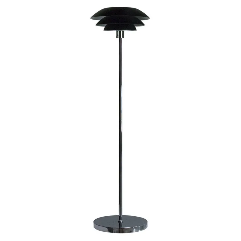 DL31 vloerlamp metaal Ø 31cm zwart van Dyberg Larsen in Zwart mat, chroom – productfoto