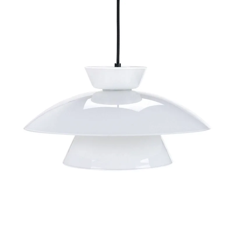 glazen hanglamp Valby, Ø 38cm van Dyberg Larsen in Opaalwit – productfoto