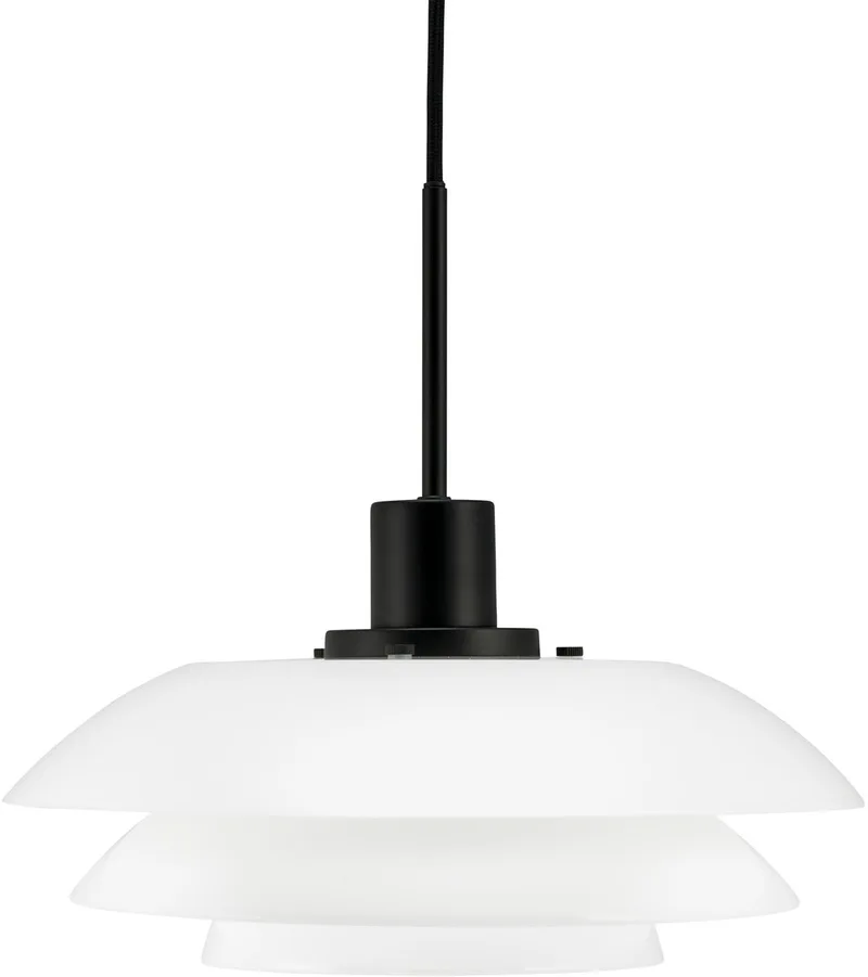 Hanglamp 31 Cm E27 Glas 25w Wit/zwart van Dyberg Larsen in Wit – productfoto