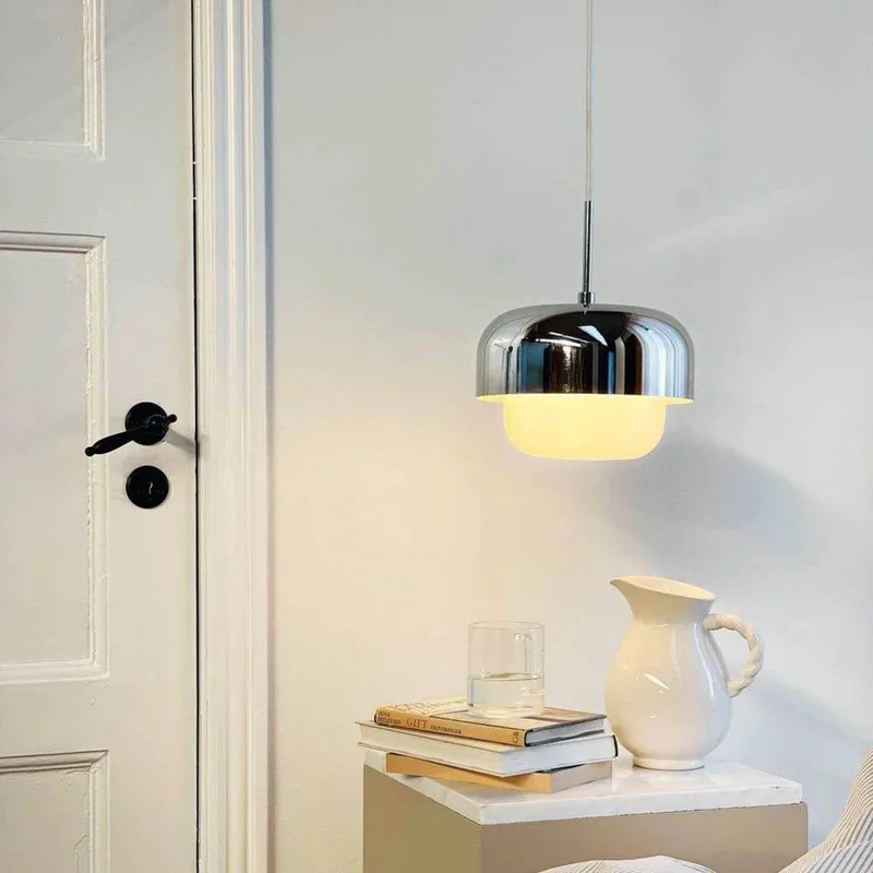 hanglamp Haipot, chroom van Dyberg Larsen in Chroom, wit – productfoto