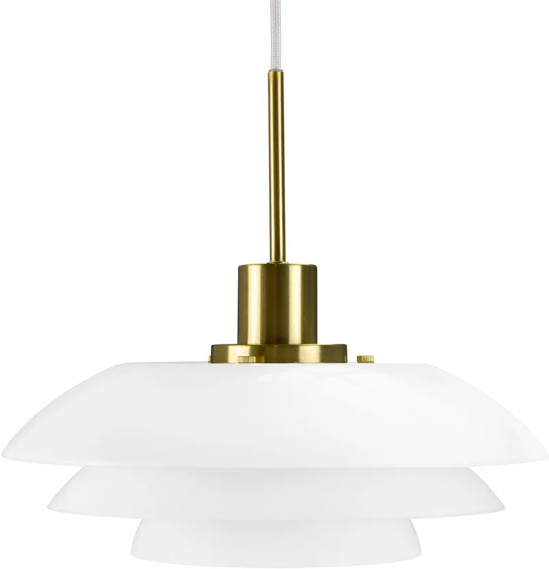 Hanglamp Pendant 31 Cm E27 Glas 25w Wit/goud by Dyberg Larsen in Wit – product photo