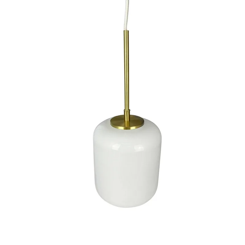 hanglamp Silvia, Ø 15 cm, opaal/messing, glas van Dyberg Larsen in Wit, messing – productfoto