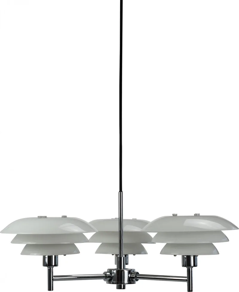 Kroonluchter Dl20 G9 33w 50 Cm Staal/glas van Dyberg Larsen in Zilver – productfoto